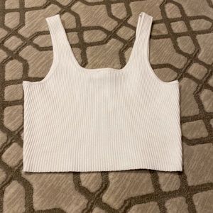 Kendall & Kylie Fitted Sweater White Tank
